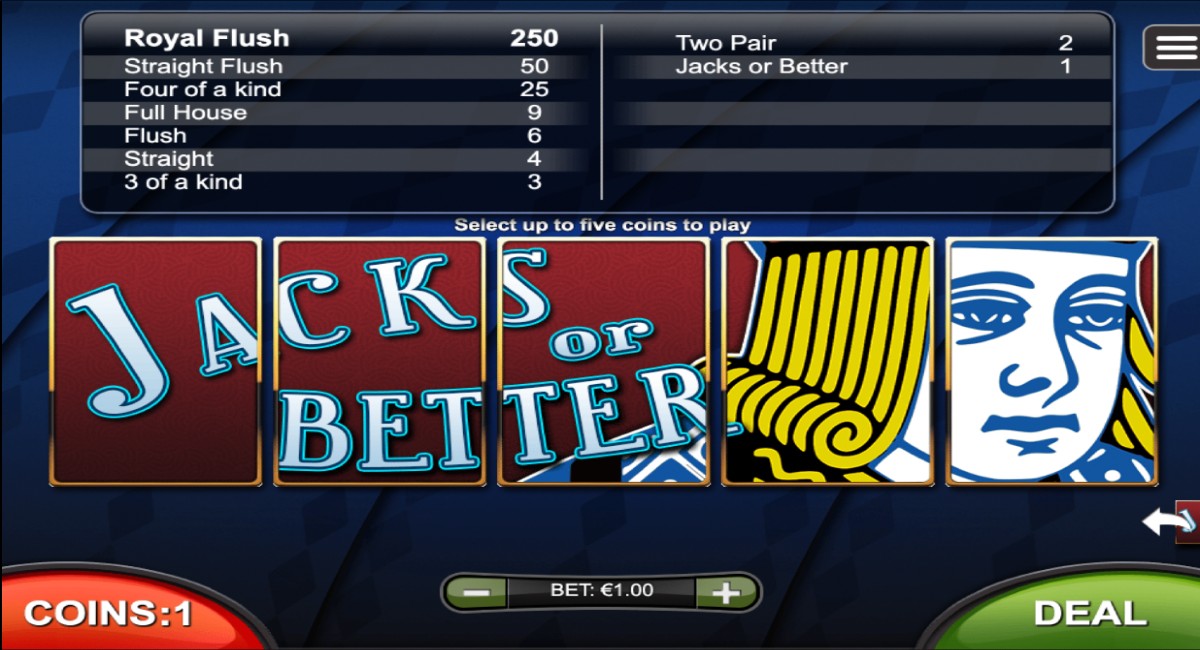 Play Jacks or Better by RealTime Gaming at Punt Casino.