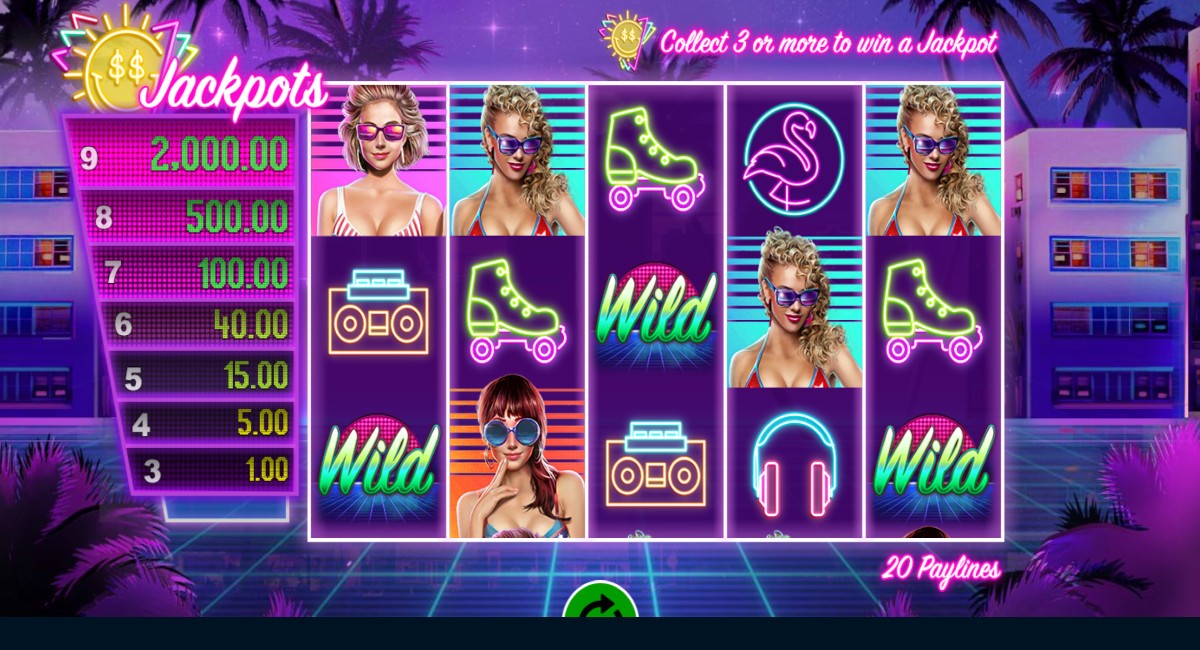 Play RealTime Gaming’s sexy slot, Miami Jackpots, at Punt Casino. 