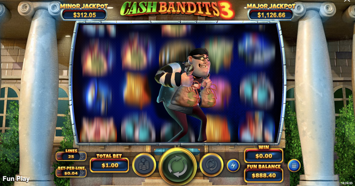 An image of Cash Bandits 3 slot at Punt Casino displaying an exciting feature that comes into play.