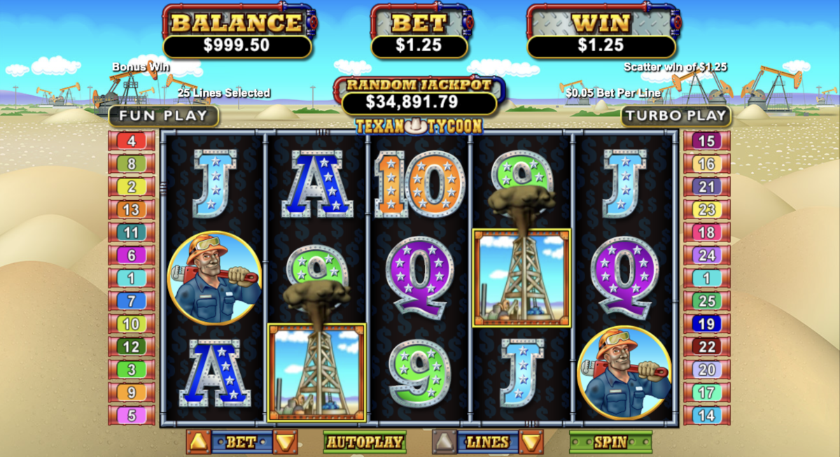 Texan Tycoon slot from RealTime Gaming with its quirky theme and high-paying symbols played at Punt Casino.