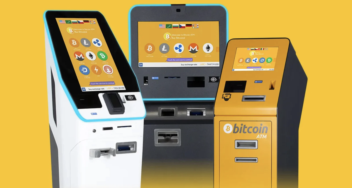Examples of a Bitcoin ATM machine.