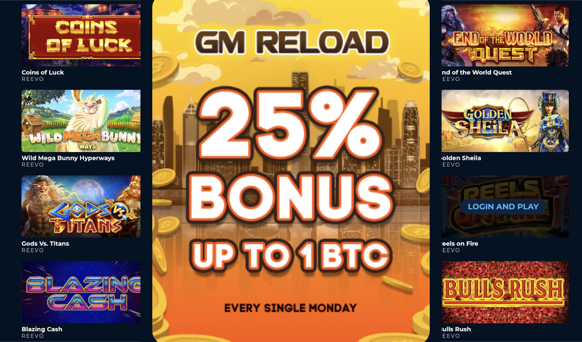 GM Reload Monday casino bonus at Punt.