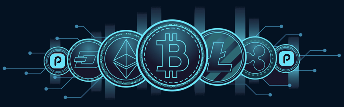 Image displaying cryptocurrency logos and the Punt Casino logo.
