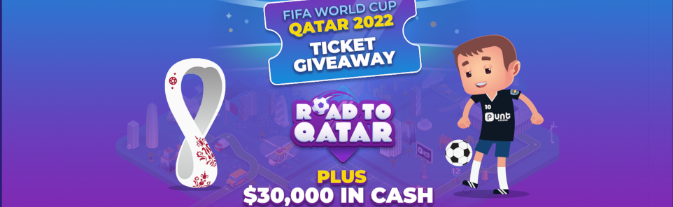 Road to Qatar promotion at Punt Casino.