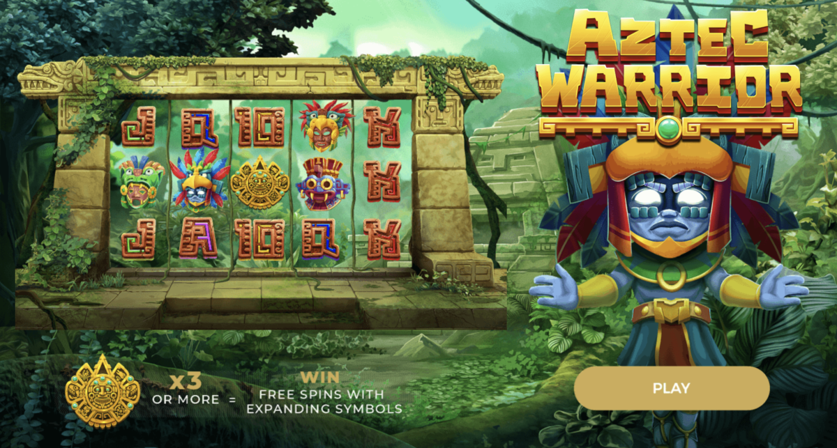 Aztec Warrior slot from Dragon Gaming played at Punt Casino.