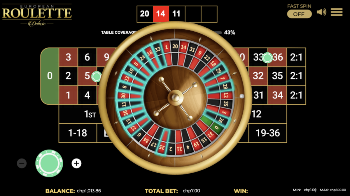 European Roulette Deluxe from Dragon Gaming played at Punt Casino.