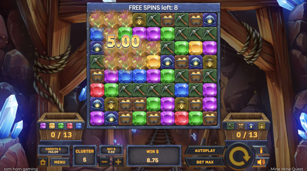 Mine Mine Quest slot game played at Punt Casino.