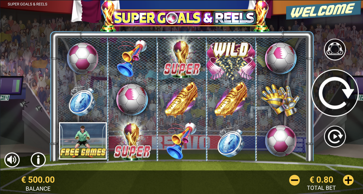Super Goals and Reels slot at Punt Casino.