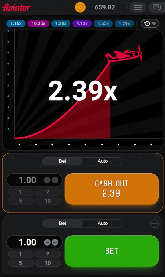 Aviator crash game played on Punt Casino mobile.