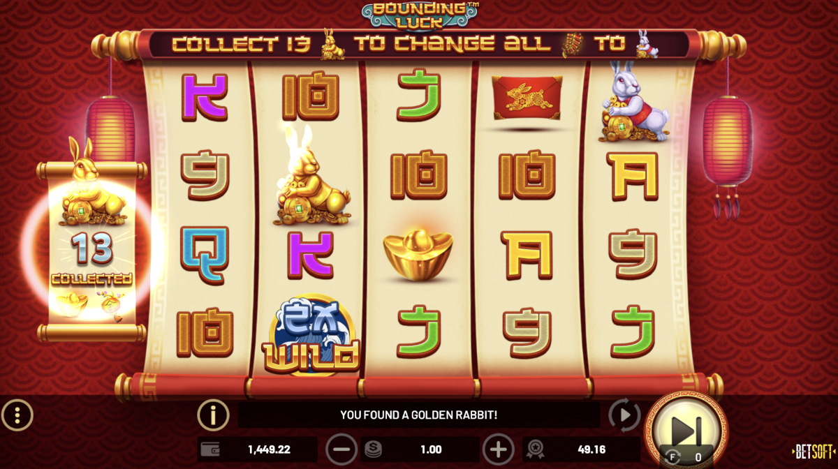 Bounding Luck slot free spins played at Punt Casino.