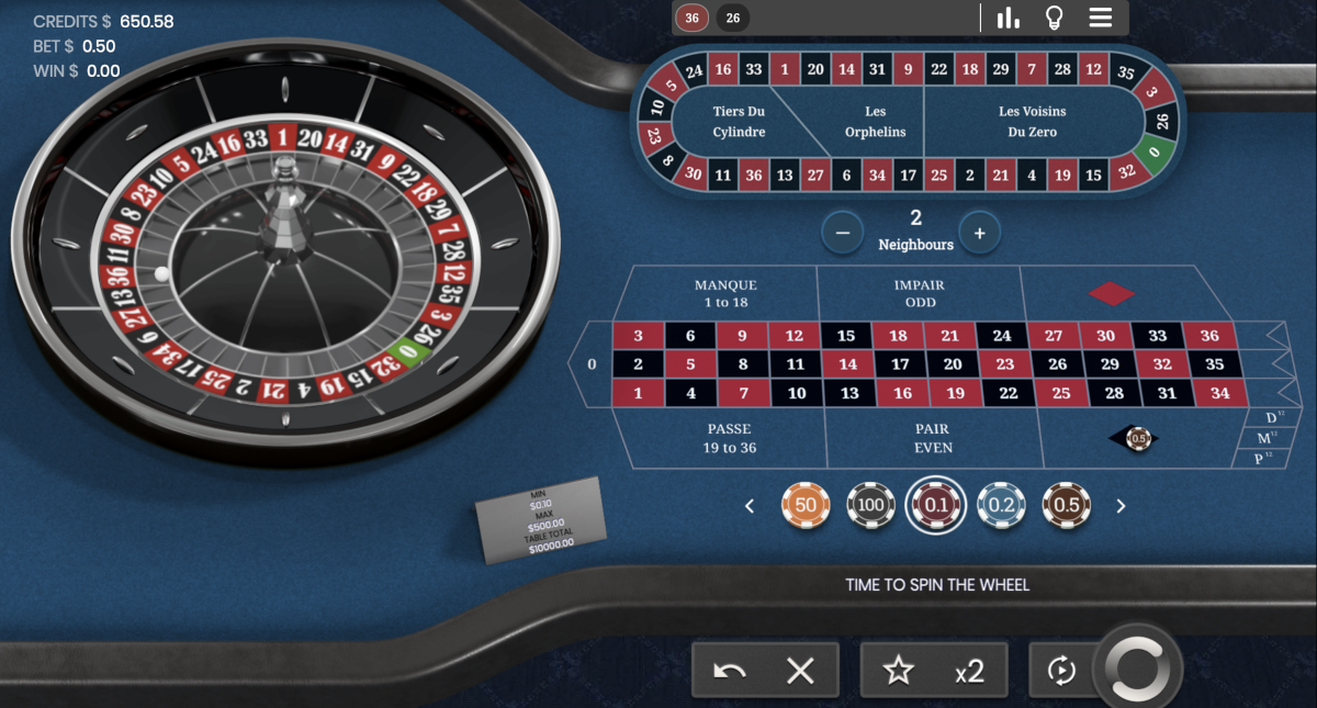 French Roulette La Partage from Tom Horn Gaming played at Punt Casino.