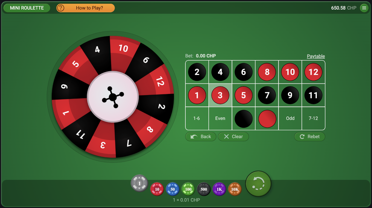 Mini Roulette from Spribe played at Punt Casino.