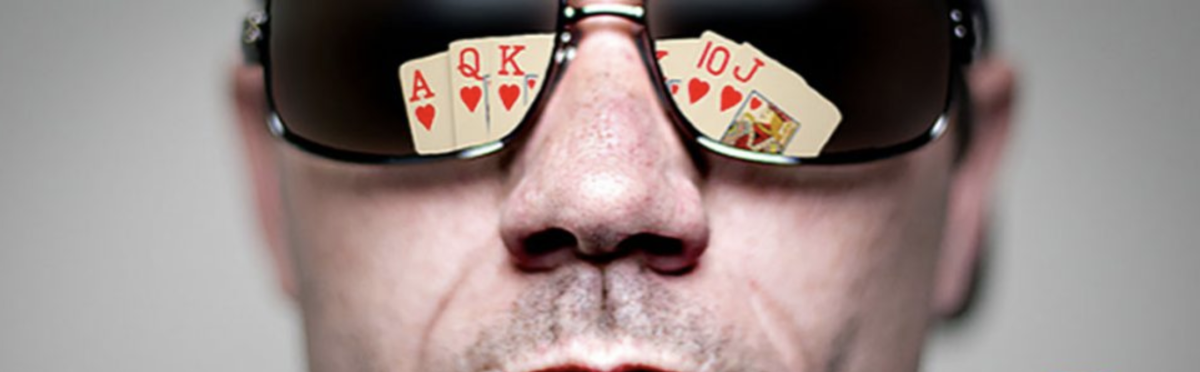 Poker player wearing sunglasses.