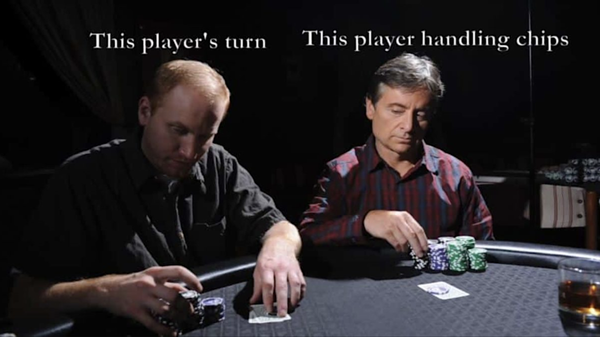 A poker player revealing a tell.
