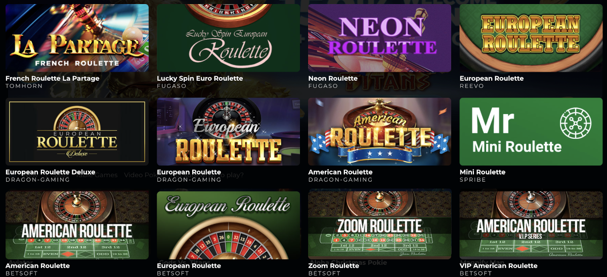 Roulette games available to play at Punt Casino.