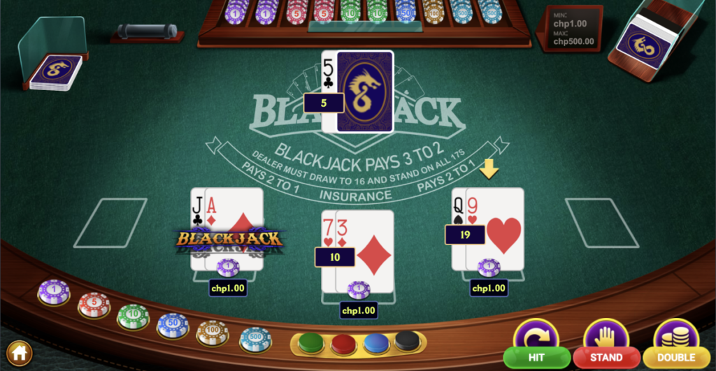 Blackjack from Dragon Gaming at Punt Casino.