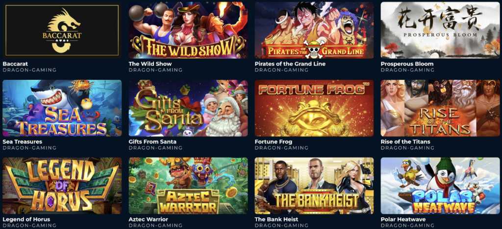 Top bitcoin casino games from Dragon Gaming at Punt Casino.