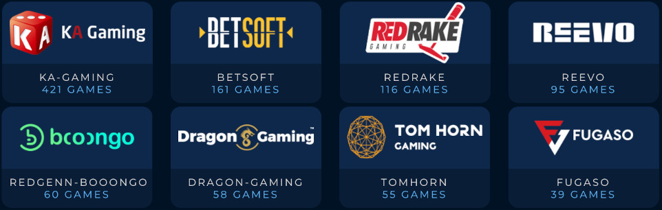Some of Punt Casino's game providers.