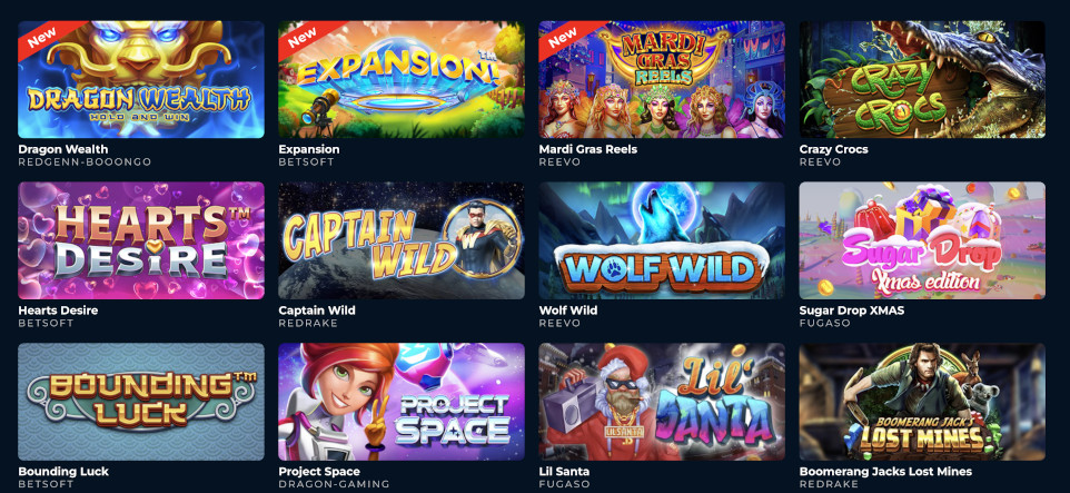 Some of the top slot games at Punt Casino.
