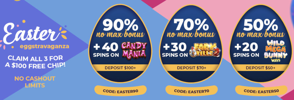 Claim 3 Easter casino bonuses at Punt Casino for Easter Weekend.