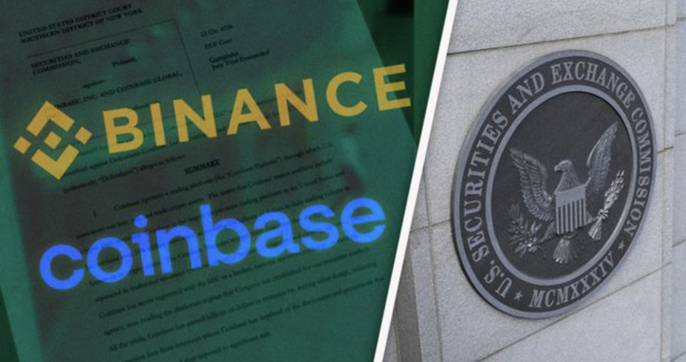 Binance and Coinbase hit by charges from the SEC.